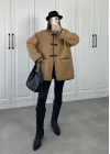 Mango Model Oversize Kahve Peluş Mont