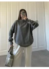 Mari Oversize Basic Antrasit Kazak