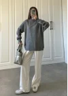 Mari Oversize Basic Antrasit Kazak