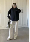 Mari Oversize Basic Lacivert Kazak
