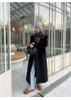 Marka Model Siyah İthal Tüylü Uzun Kaban
