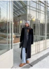 Marka Model Siyah İthal Tüylü Uzun Kaban