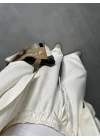 Modal Kumaş Bomber Beyaz Eşofman Takım
