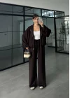 Modal Kumaş Bomber Kahve Eşofman Takım