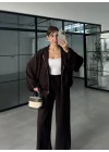 Modal Kumaş Bomber Kahve Eşofman Takım