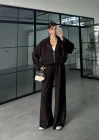 Modal Kumaş Bomber Kahve Eşofman Takım