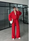 Modal Kumaş Bomber Kırmızı Eşofman Takım