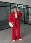Modal Kumaş Bomber Kırmızı Eşofman Takım