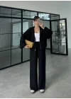 Modal Kumaş Bomber Siyah Eşofman Takım