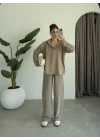 Modal Kumaş Polo Yaka Haki Takım