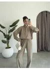 Modal Kumaş Polo Yaka Haki Takım