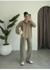 Modal Kumaş Polo Yaka Haki Takım