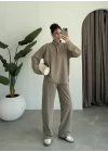 Modal Kumaş Polo Yaka Haki Takım