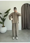 Modal Kumaş Polo Yaka Haki Takım