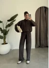 Modal Kumaş Polo Yaka Kahve Takım