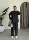 Modal Kumaş Polo Yaka Siyah Takım