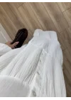 Müslin Kumaş Oversize Beyaz Elbise