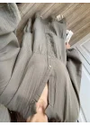 Müslin Kumaş Oversize Haki Elbise