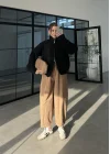 Nessa Fermuarlı Siyah Triko Hırka