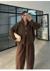 Nessa Fermuarlı Vizon Triko Hırka