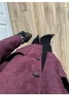 Nika Astarlı Süet Bordo Ceket