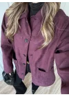 Nika Astarlı Süet Bordo Ceket