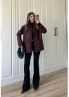 Nika Astarlı Süet Bordo Ceket
