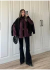 Nika Astarlı Süet Bordo Ceket