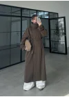 Noven Dik Yaka Kahve Trençkot