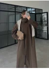 Noven Dik Yaka Kahve Trençkot