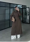 Noven Dik Yaka Kahve Trençkot