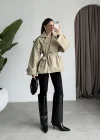 Nuve Premium Astarlı Açık Haki Trençkot