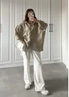 Olive Oversize Tensel Gömlek