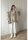 Olive Oversize Tensel Gömlek