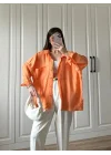 Orange Oversize Tensel Gömlek