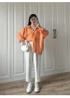 Orange Oversize Tensel Gömlek