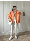 Orange Oversize Tensel Gömlek