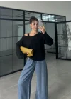 Örme İplik Siyah Triko