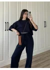 Oysh Kumaş Kısakollu Lacivert Modal Takım