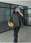 Pelerin Dik Yaka Antrasit Triko