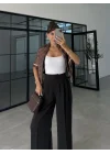 Pinterest Basic Palazzo Kumaş Kahve Pantolon