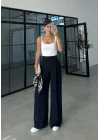 Pinterest Basic Palazzo Kumaş Lacivert Pantolon