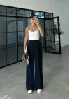 Pinterest Basic Palazzo Kumaş Lacivert Pantolon