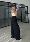 Pinterest Basic Palazzo Kumaş Siyah Pantolon