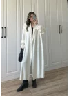 Pinterest Ekru Uzun Triko Hırka