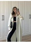 Pinterest Ekru Uzun Triko Hırka
