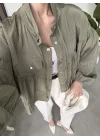 Premium Krinkıl Haki Ceket
