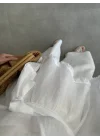 Püsküllü Kuşaklı Beyaz Kimono