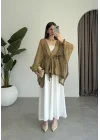Püsküllü Kuşaklı Olive Kimono