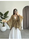 Püsküllü Kuşaklı Olive Kimono